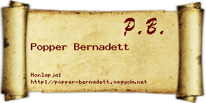 Popper Bernadett névjegykártya